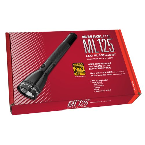 Maglite ML125-33014 ML125 LED Flashlight Rechargeable System, Black 
