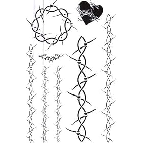 Dangerous Chain/Heart Temporary Tattoo