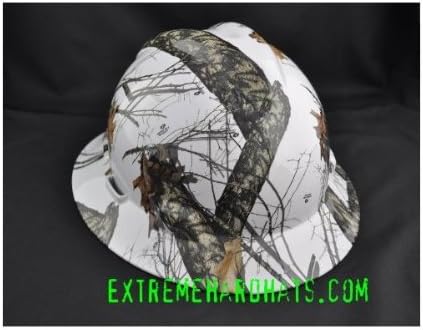 MSA V-gard Full Brim Camoflauge Mossy Oak Winter Camo Hard Hat w/ratchet suspension