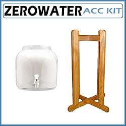 ZeroWater 27-in Solid Oak Wood Floor Stand with Ceramic Water Crock Dispenser