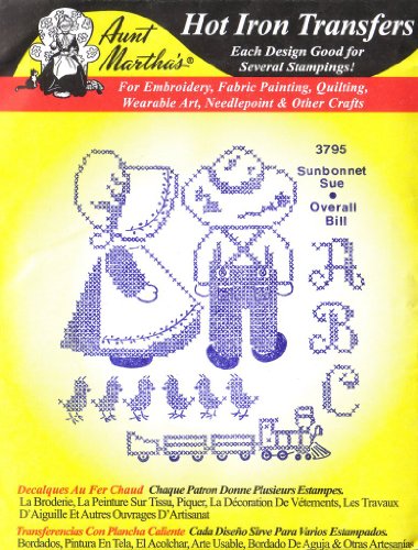 Aunt Martha’s Iron On Transfer Patterns for Stitching, Embroidery or Fabric Painting