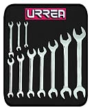 URREA 3000H 1/4-1 1/8-Inch Open End Wrench Set, Chrome [並行輸入品]