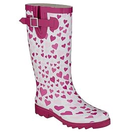 Heart Spots Rain Boots - Pink