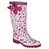 Heart Spots Rain Boots - Pink