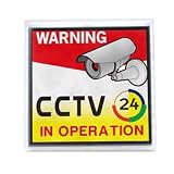 3.15in x 3.15in Plastic Flash Security CCTV Warning Sign Solar Powered Signboard - Security Sign for Security Camera DVR CCTV Surveillance System