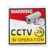 3.15in x 3.15in Plastic Flash Security CCTV Warning Sign Solar Powered Signboard - Security Sign for Security Camera DVR CCTV Surveillance System