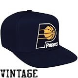 Indiana Pacer Hat : Mitchell & Ness Indiana Pacers Hardwood Classics Basic Vintage Logo Snapback Hat - Navy Blue