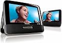 Philips PET7402/37 7-Inch Dual Screen Portable DVD Player with Car Mount, Black