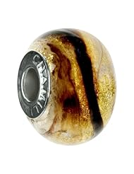 Authentic Chamilia Silver Earth Swirl Murano Charm - Retired
