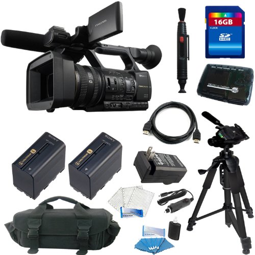 Sony HXR-NX5U NXCAM Digital HD Video Camcorder, 3.2 LCD + (2pcs)Sony NP-F970 Info-Lithium Battery Pack (6600mAh) + 16GB Deluxe Accessory Kit
