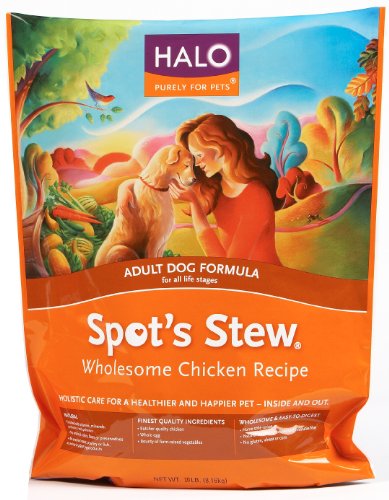 More image Halo Spot's Stew Natural Dry Dog Food, Adult Dog, Wholesome Chicken Recipe, 10-Pound Bag