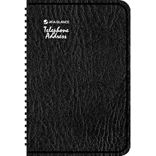 AT-A-GLANCE QuickNotes QuickNumbers Telephone/Address Book, 5 x 8 Inches, Black, Undated (86-715-05)