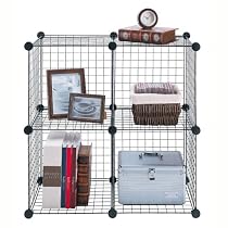 Stacking Wire Storage Cubes - Set of 4 in Silver