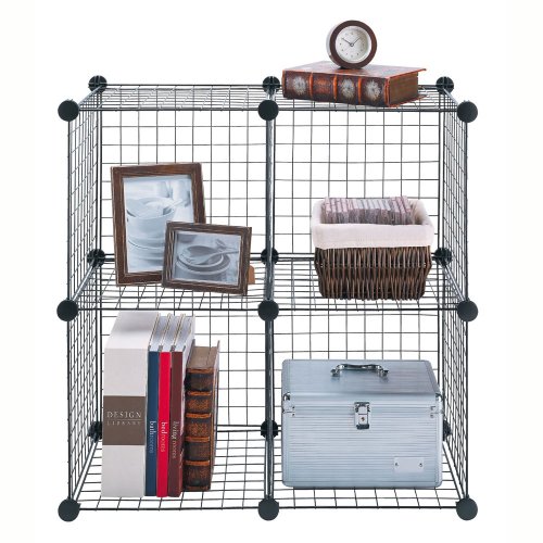 Stacking Wire Storage Cubes - Set of 4 in Silver