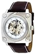 Nemesis #080W Men's Leather Strap Automatic Skeleton Watch