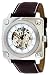 Nemesis #080W Men's Leather Strap Automatic Skeleton Watch