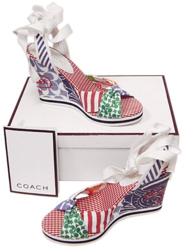 COACH Patchwork Tammie Signature Wedge Sandals