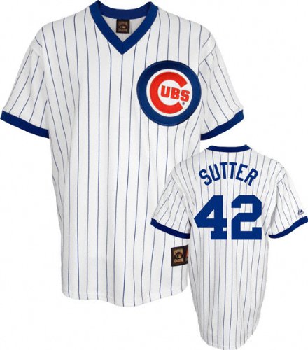 Bruce Sutter Majestic Cooperstown Throwback Pinstripe Chicago Cubs Jersey
