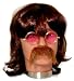 70s Bee Gees Shag Fancy Dress Wig, Tash & Glasses Kit