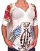 New Christian Audigier Rhinestone V-neck 3/4 Henley Dress Tank Top Shirt~newest Collection