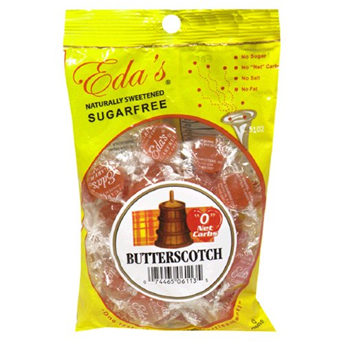 Eda's Sugarfree Candy Butterscotch, 6-Ounce Bags (Pack of 12) by Eda's Sugarfree Candy