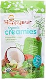 Happy Baby Organic Creamies Freeze-Dried Veggie & Fruit Snacks with Coconut Milk, Apple, Spinach, Pea & Kiwi, 1 oz (Pack of 8)