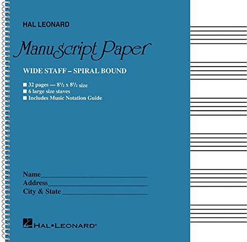 Wide Staff Wirebound Manuscript Paper (Aqua Cover) Wide Staff Wirebound Manuscript Paper (Aqua Cover)