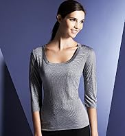 Autograph Essentials Scoop Neck Stripe T-Shirt Autograph Essentials Scoop Neck Stripe T-Shirt