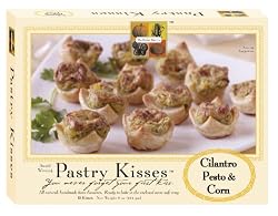 The Perfect Bite Co  Pastry Kisses- Cilantro Pesto & Corn, 12 Count Tray, 8-Ounce Box (Pack of 4)
