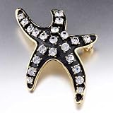Swarovski Crystal Black Starfish April Birthstone Brooch