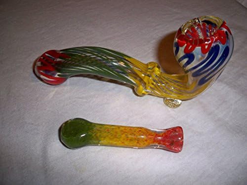 BEAUTIFUL INCENSE BURNERS. SET OF (2) 5 1/2'' ON SHEROCK 3'' ON CHILLUM