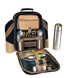 Outdoor Living : Super Deluxe Two Person Picnic Backpack in Two Tone Forest Green