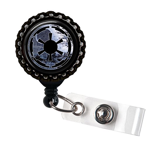 Death Star Imperial Cog Black Retractable ID Tag Badge Reel