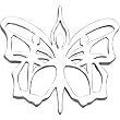 14K White Gold Butterfly Ballet Pendant - 28.50x30.50mm