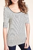 Autograph Ruched Striped Jersey Top [T50-3068-S]