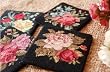 Gorgeous Wool Needlepoint 4pc Cup mat/Hot pad-Roses