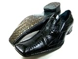 Mens Black Delli Aldo Cross Design Loafer Dress Casual Shoes Styled in Italy