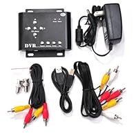 VideoSecu 2 Channel Mini DVR Motion Detection MPEG-4 Portable Audio Video SD DVR Recorder for CCTV Security System Cameras Home Surveillance DVRSD20 A25