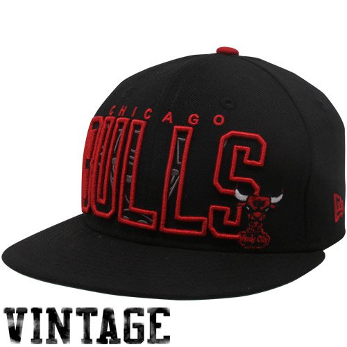 New Era Chicago Bulls Black Inner Block 59FIFTY Fitted Hat (6 7/8)