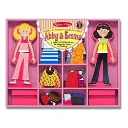 Melissa & Doug Magnetic Wooden Dress-Up Dolls Abby & Emma
