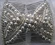 Hair Bling Sparkly Silver Hugger Double Beaded Comb 10009