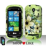 Rubberized Green Hawaiian Flower Snap on Design Case Hard Case Skin Cover F ....