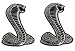 2 x Cobra Snake Aluminum Emblem Badge Nameplate Decal Logo Rare (pair/set of 2) for Ford Mustang She