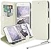 iPhone 6 Plus Case, LK [Kickstand Feature] iPhone 6 Plus 5.5inch Wallet PU Leather Case Flip Cover Case Built-in Card Slots & Stand + Free Screen Protector & Stylus Pen (White)