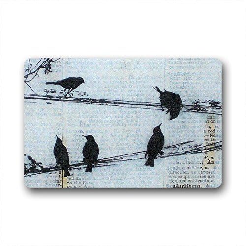 Smiling You Custom Birds on a Wire Machine Washable Non-slip Entrance Doormat 18"x 30"