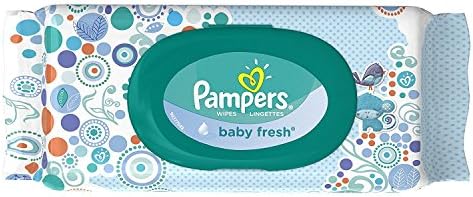 Pampers Refreshing scent, Hypoallergenic, Unique Softgrip Texture, Pure Water Lotion Baby Fresh Baby Wipes Flip Top 64 Count