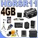 Sony HDR-SR11 60GB Hard Drive HD Camcorder with 12x Optical Zoom PLUS 4GB PRO Duo Memory Stick - Extra Rechargeable Battery - 3 Piece Filter Kit - Full Size Tripod - Quick External Charger - HDRSR11 BigVALUEInc Accessory Saver Bundle + MORE