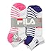 12 Pr Womens/Girls FILA Shock Dry Ankle Socks Sport Low Cut Colorful Black White