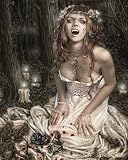 Victoria Frances (Vampire Girl) Black Wood-Mounted Art Poster Print - 16