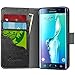 Galaxy S6 Edge Plus Case, i-Blason Slim Leather Wallet Book Cover with Stand Feature and Credit Card ID Holders for Samsung Galaxy S6 Edge Plus + (Black)